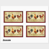Three Roosters Rechthoekige Sticker (Vel)