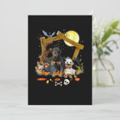 Three Rottweiler Dogs Halloween Dog Halloween Gift Aankondiging (Staand voorkant)