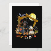 Three Rottweiler Dogs Halloween Dog Halloween Gift Aankondiging (Voorkant / Achterkant)