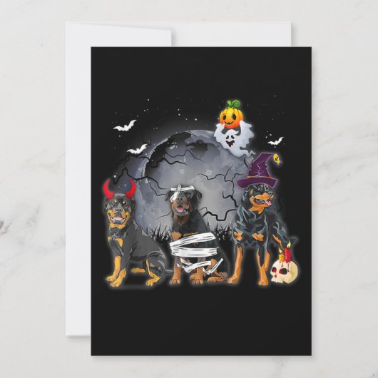 Three Rottweilers Satan Witch Mummy Halloween Cost Aankondiging (Voorkant)
