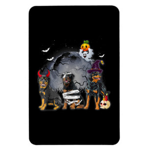Three Rottweilers Satan Witch Mummy Halloween Cost Magneet