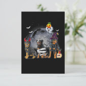 Three Rottweilers Satan Witch Mummy Halloween Cost RSVP Kaartje (Staand voorkant)