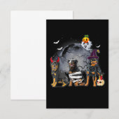 Three Rottweilers Satan Witch Mummy Halloween Cost RSVP Kaartje (Voorkant / Achterkant)
