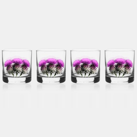 Three Scottish Thistles Whisky Glas (Voorkant)