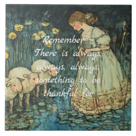 THREE SHEEP THANKFUL TILE TEGELTJE