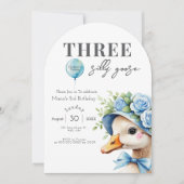 Three Silly Goose Boy 3rd Birthday  Invitation Kaart (Voorkant)