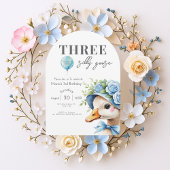 Three Silly Goose Boy 3rd Birthday  Invitation Kaart