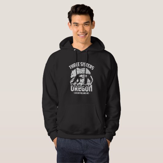 Three Sisters Cascade Volcanic Arc Oregon Camping Hoodie (Voorkant volledig)