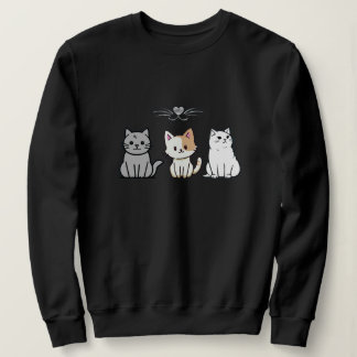 Three Sitting Cartoon Cats Trui