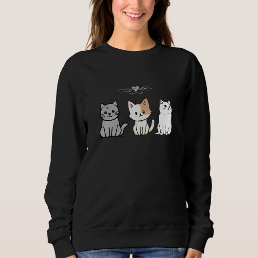 Three Sitting Cartoon Cats Trui (Voorkant)