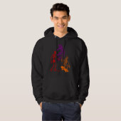Three Skeletons Skateboarding Halloween Skateboard Hoodie (Voorkant volledig)