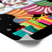 Three Snowy Owl In Sock Funny Boys Girls Kids Chri Poster (Hoek)