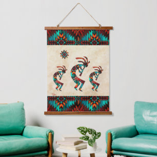 Three Southwest Kokopelli Hangend Wandkleed