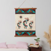 Three Southwest Kokopelli Hangend Wandkleed (Slaapkamer)
