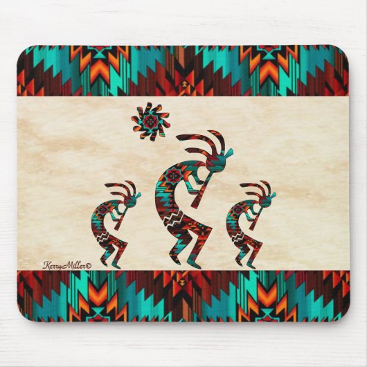 Three Southwest Kokopelli Muismat (Voorkant)