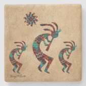 Three Southwest Kokopelli Stenen Onderzetter (Voorkant)