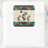 Three Southwest Kokopelli Vierkante Sticker (Tas)