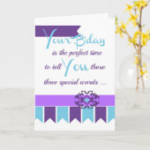 Three Special Words for your favorite adult! Kaart (Gele Bloem)