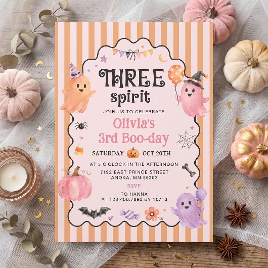 Three Spirit 3e verjaardagsuitnodiging Kaart