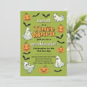 Three Spirit Ghost Derde Halloween Herfst Verjaard Kaart (Staand voorkant)
