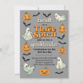 Three Spirit Ghost Derde Halloween Herfst Verjaard Kaart (Voorkant)