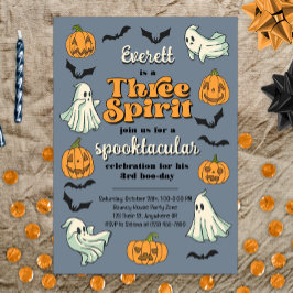 Three Spirit Ghost Derde Halloween Herfst Verjaard Kaart