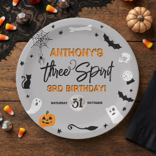 Three Spirit! Halloween 3e verjaardagsfeestje Papieren Bordje