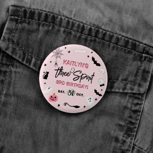 Three Spirit! Meisjes Halloween 3e verjaardagsfees Ronde Button 3,2 Cm