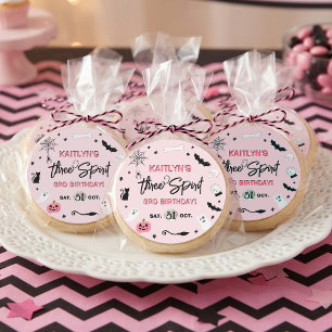 Three Spirit! Meisjes Halloween 3e Verjaardagsfees Ronde Sticker