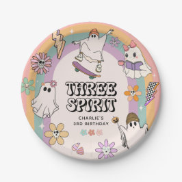 Three Spirit Retro Halloween 3e verjaardagsfeestje Papieren Bordje