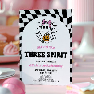 Three Spirit Spooky Boog Geest 3e Verjaardagsfeest Kaart