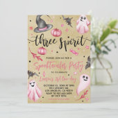 Three Spirit Spooky Halloween Verjaardag Kaart (Staand voorkant)