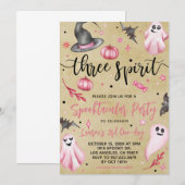 Three Spirit Spooky Halloween Verjaardag Kaart (Voorkant / Achterkant)