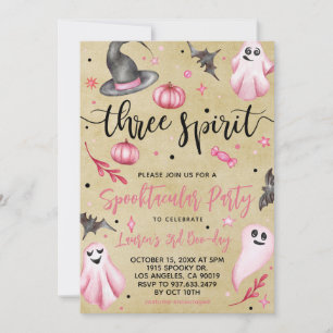 Three Spirit Spooky Halloween Verjaardag Kaart