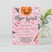 Three Spirit Spooky Halloween Verjaardag Kaart (Staand voorkant)