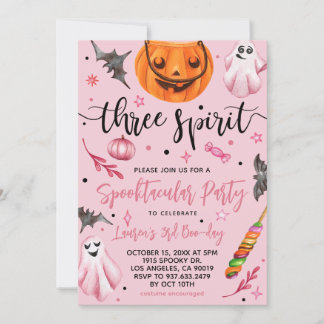 Three Spirit Spooky Halloween Verjaardag Kaart