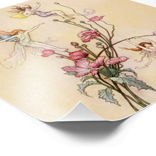 "Three Spirits Mad with Joy" van Warwick Goble Foto Afdruk (Hoek)