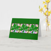 THREE SQUARES WITH SHAMROCKS, "ST. PATRICK'S DAY G KAART (Gele Bloem)