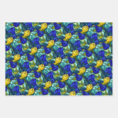 Three Stained Glass Abstract Floral Patterns Inpakpapier Vel (Voorkant 2)