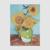 Three Sunflowers in a Vase by Vincent van Gogh Tissuepapier (Voorkant)