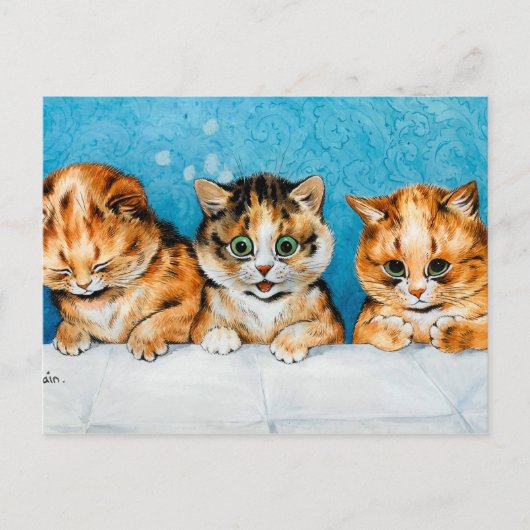 Three Sweet Little Kittens, Din-din Please. Briefkaart (Voorkant)
