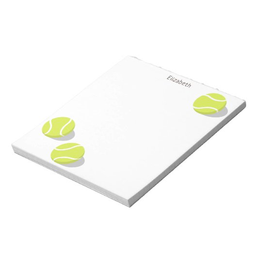 three tennis balls personalized notitieblok (Linkerzijde)