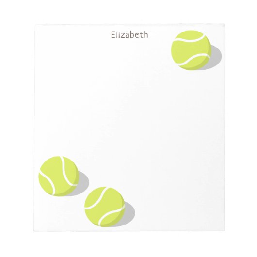 three tennis balls personalized notitieblok (Voorkant)
