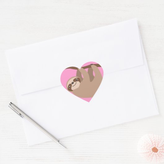 Three-Toed Sloth Hart Sticker (Envelop)