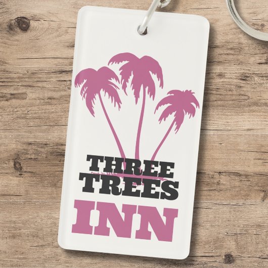 Three Trees Inn (black) Sleutelhanger