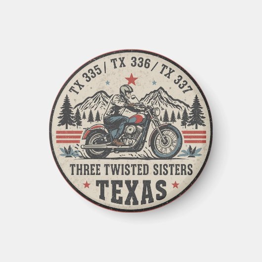  Three twisted sisters , tx 335,tx 336,tx 337 road Magneet (Voorkant)