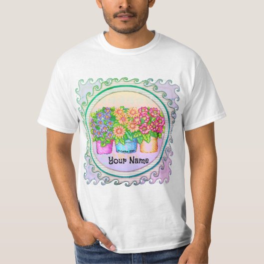 Three Vases Flowers T-shirt (Voorkant)