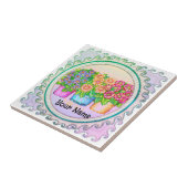 Three Vases Flowers Tegeltje (Zijkant)