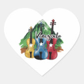 three Venezuelan violins Hart Sticker (Voorkant)