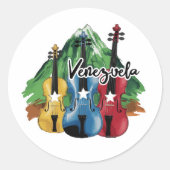 three Venezuelan violins Ronde Sticker (Voorkant)
